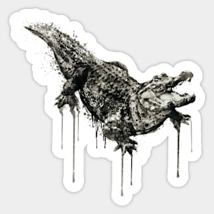 Alligator Black and White Sticker